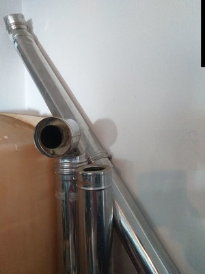 Καπνοδόχος λέβητα πετρελαίου μεταχειρισμένος με γωνίες και καπέλο