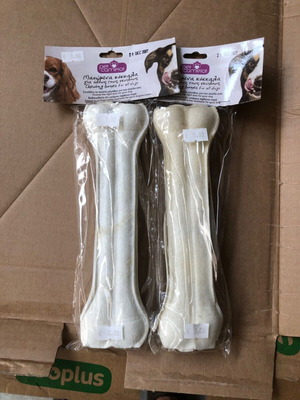 Pet Camelot solid calcium bone from bovine leather 20.32cm 160gr 2 pieces new