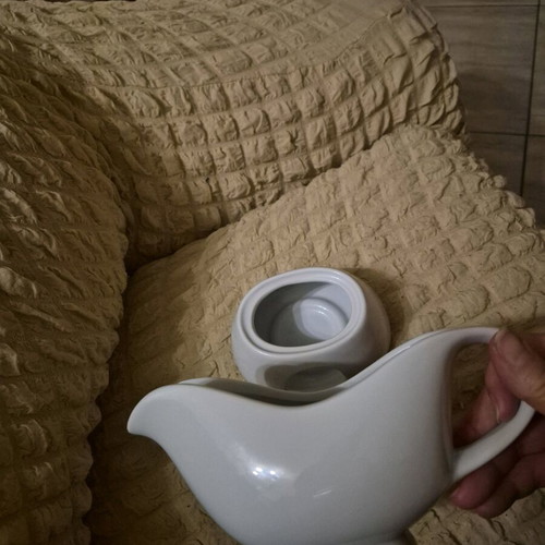 Ceramic Sauce Boat with Warmer Base New