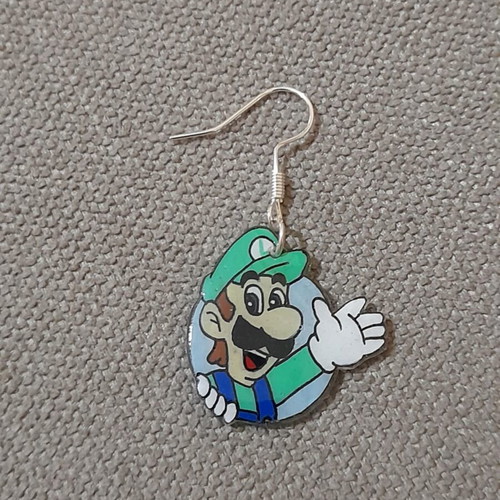 Super Mario Bros earrings handmade, new, shrink plastic