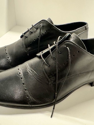 Maldini Italian shoes used, size 44, black, oxford style