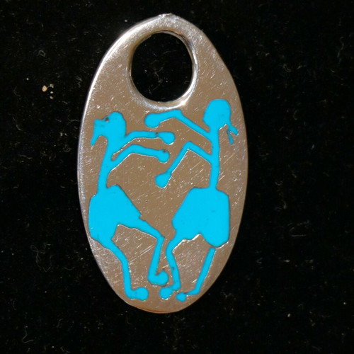 Turquoise Mosaic Pendant Silver 925 Navajo Indian New