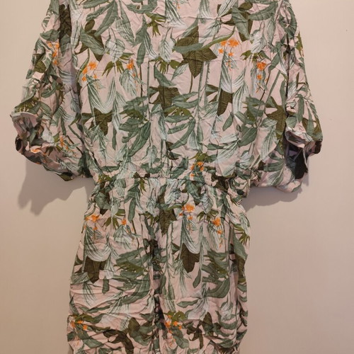 Printed dress size XXL used, light powder pink fabric