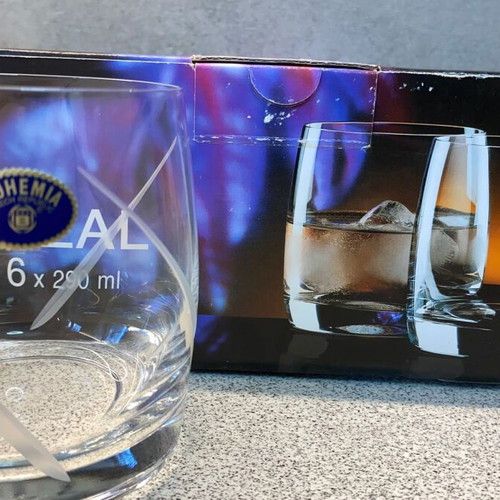 Bohemia Crystal Old Fashioned Whiskey Glasses new, set of 12