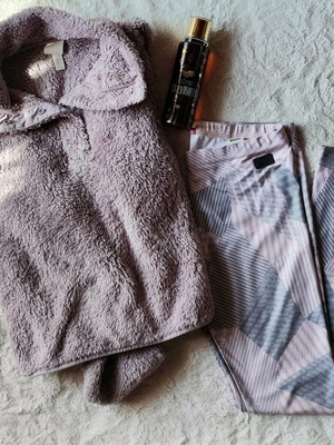 Σετ κολάν BodyTalk και ζακέτα μπλούζα Teddy σαν καινούργιο, ροζ και μωβ