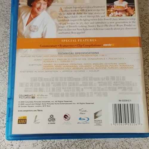 Julie and Julia Blu-ray like new with Greek subtitles