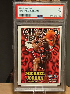 Michael Jordan 1997-98 NBA Hoops League Leaders card like new