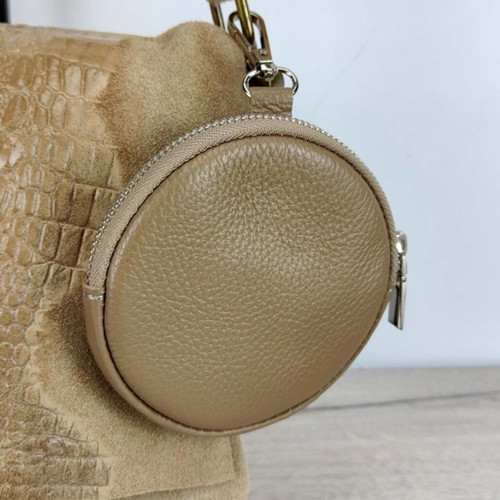 Wallet keychain for cards and bag, like new, beige, 12cm