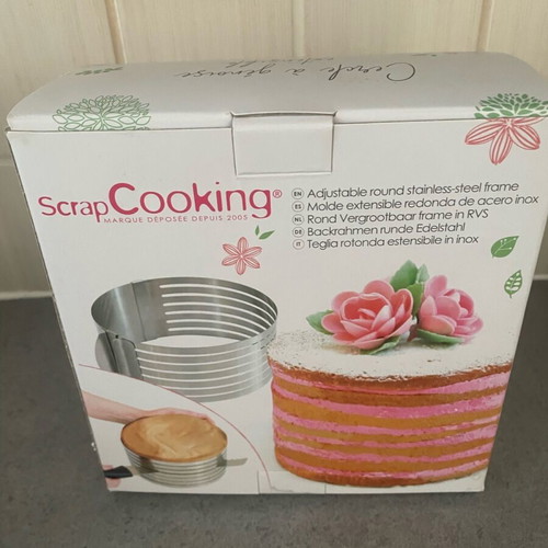 Adjustable cake ring for sponge cake made of stainless steel ScrapCooking new
