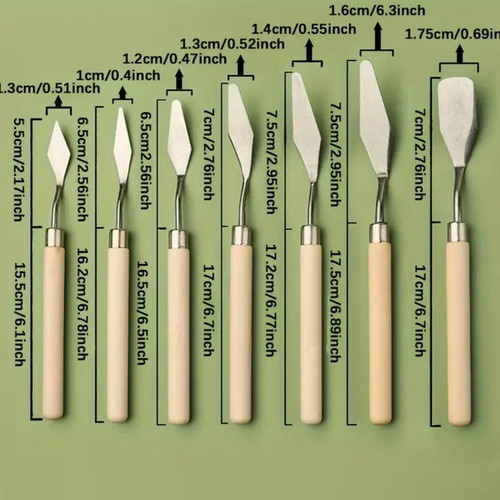 Painting spatulas new, set of 7 pieces