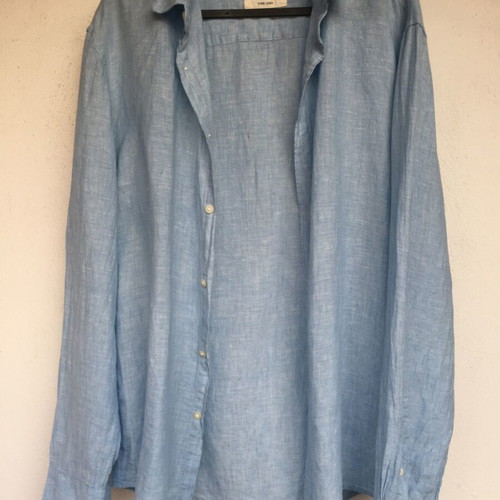 Linen light blue summer shirt L by M&S like new