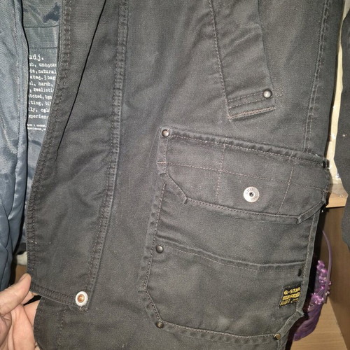 Men's jacket XL used, canvas fabric, black/dark gray
