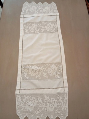 Crochet table runner with rose design new for dining table
