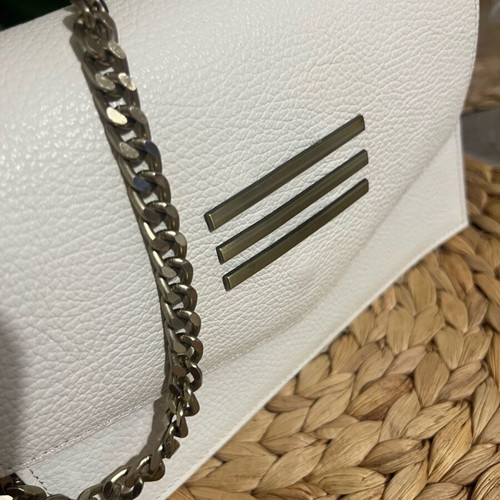 Bonendis leather bag new, crossbody, white with strap