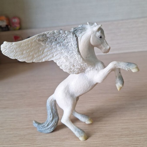 Shleich collectible Pegasus figurine, grey details with glitter