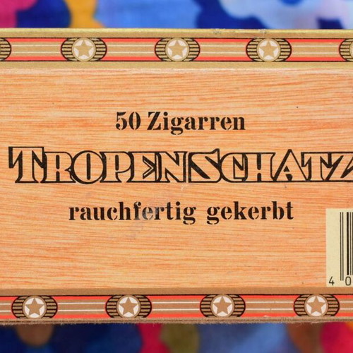 Vintage Tropenschatz Cigar Box used, Handelsgold brand