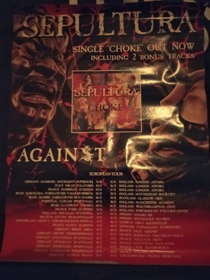 Sepultura Against Tour poster used