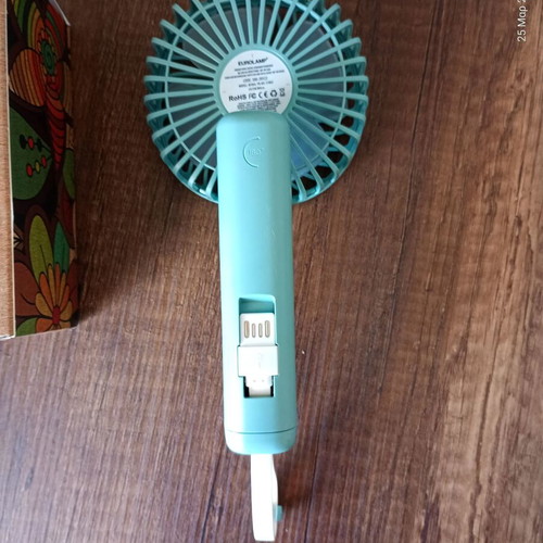 Eurolamp rechargeable handheld fan with USB and 3 speeds