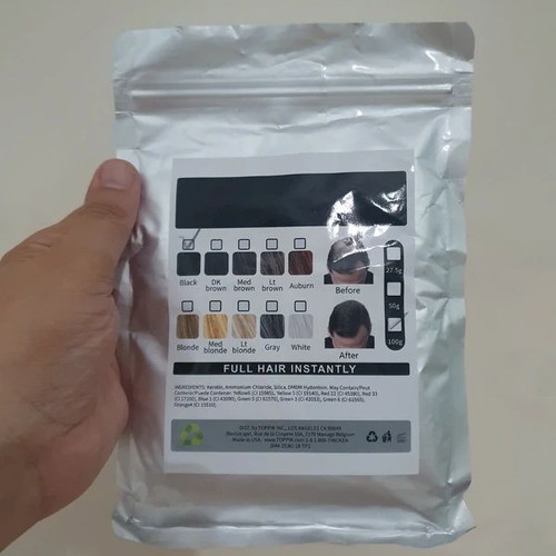 Keratin hair fibers refill bag 100g, black