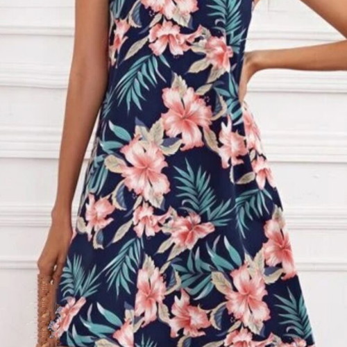 Shein summer mini dress like new, tropical floral print