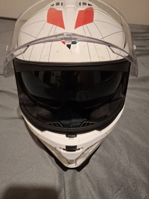 Motorcycle helmet with visor, used