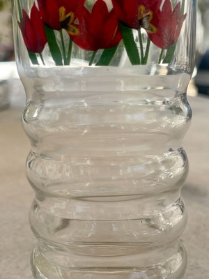 Bravo Collection by Makis Tselios spiral glass with red tulips