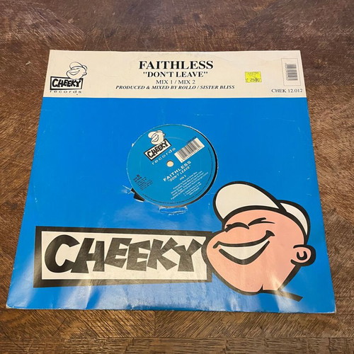 Faithless Don't Leave 12" vinyl used, electronic
