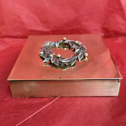 Zolotas brass box used, 13x13x3 cm