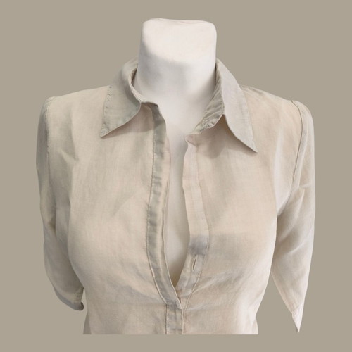 Linen women's shirt size M like new, beige