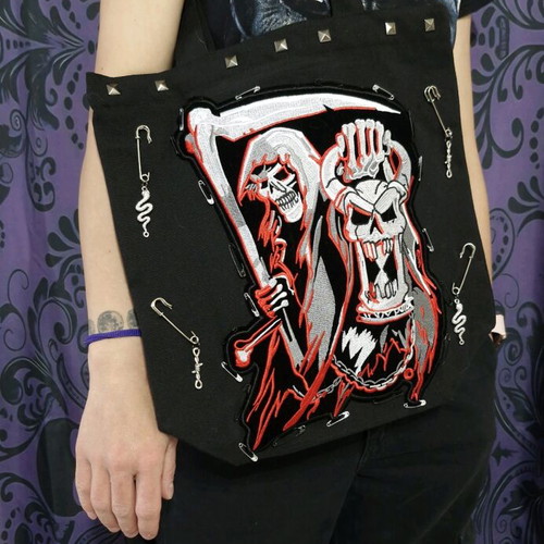 Metal Tote Bag with Cotton and Inner Zipper, New