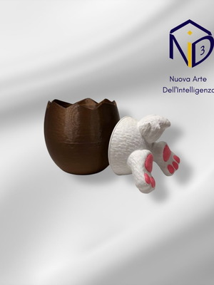 Chocolate Egg Scandalous Rabbit 3D Printed Candy Container new