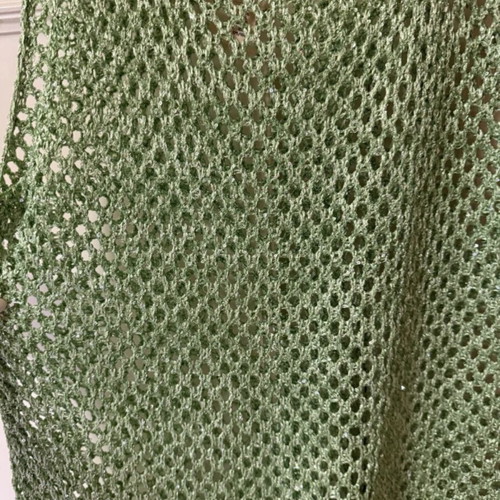 H&M beachwear knitted mini dress with glitter and sequins light green, new