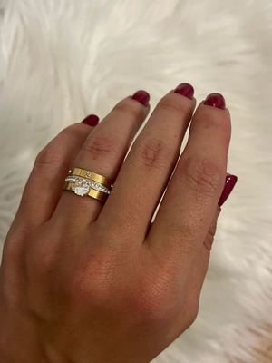 Rings new, pack of 3, gold stainless steel