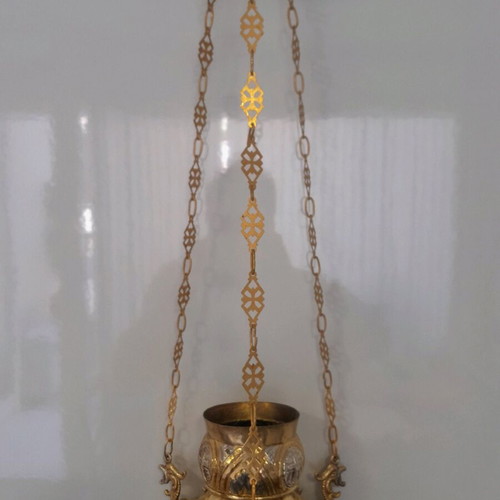Bronze lamp new with beautiful motif, size 24 cm