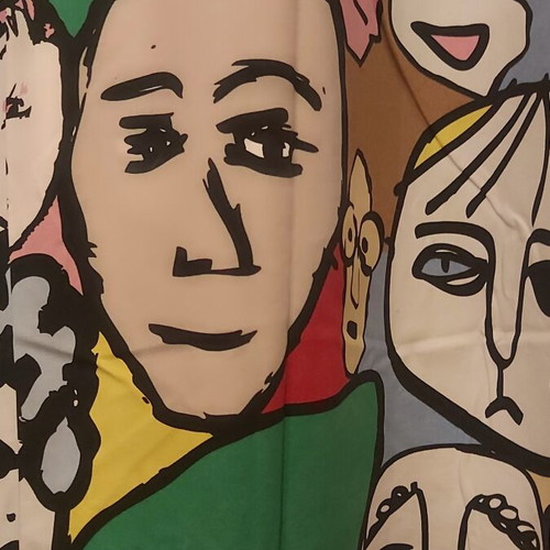 IKEA Gulvi Faces Curtains set of 2 like new, vintage pop-art fabric