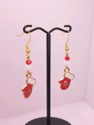 Handmade Christmas earrings new with crystals