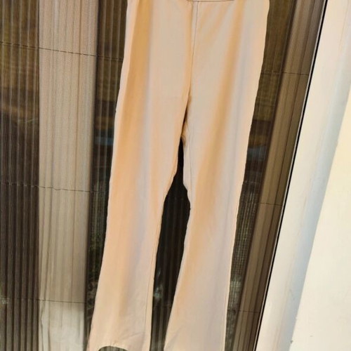Beige elastic flare pants used, size Small, spring summer