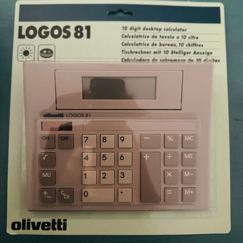 Olivetti Logos 81 vintage calculator new, solar and battery powered