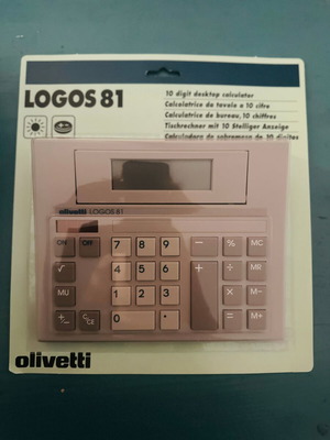 Olivetti Logos 81 vintage calculator new, solar and battery powered