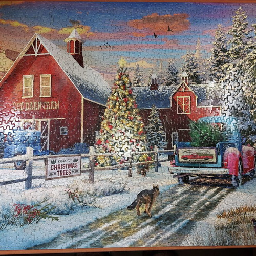 Springbok Red Barn Tree Farm 1000-piece puzzle