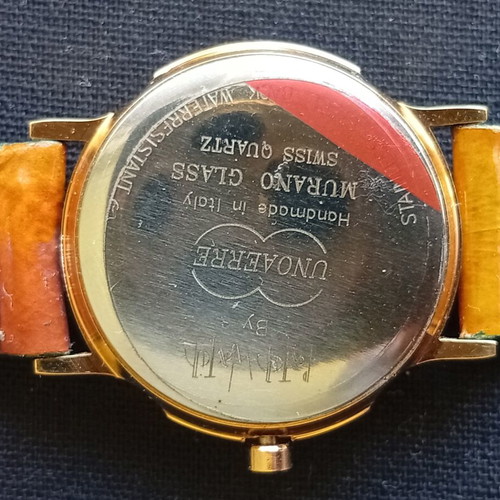 Murano gold-plated watch 32 mm new, Swiss quartz