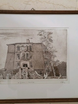 Framed old photo of the German town Michelstadt like new