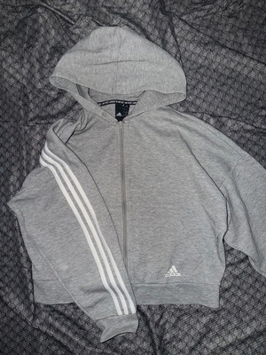 Adidas cropped φούτερ με φερμουάρ M σαν καινούργιο, γκρι