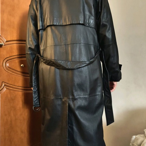 Genuine leather coat new, black, size L