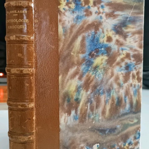 Les plus jolies roses de l' Anthologie Grecque leatherbound volume used, 104 years old