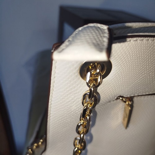 Doca shoulder bag, white with gold details