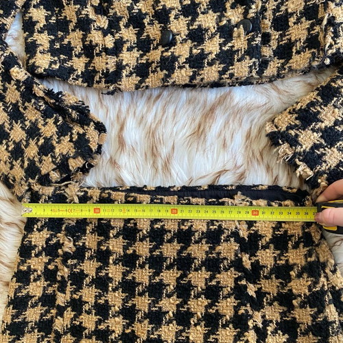 Zara set with cropped blazer and mini skirt like new, black and yellow