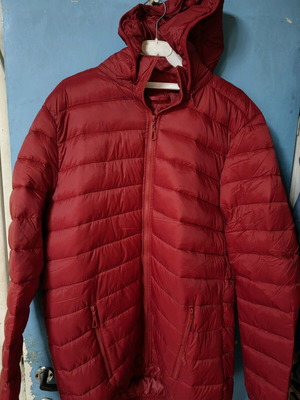 Red jacket new, size L with detachable hood