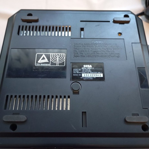 Sega Mega Drive 2 console used with 2 original controllers and cables