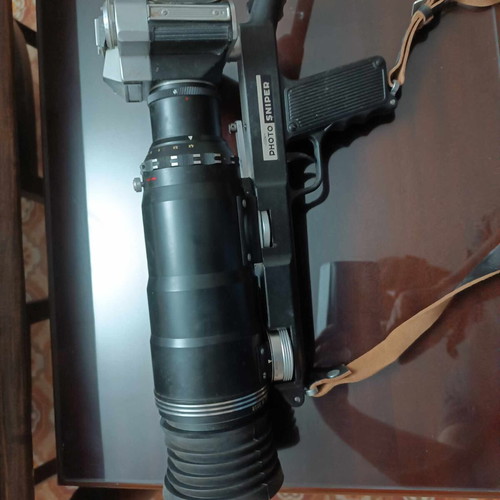 Zenit camera with telephoto lens used